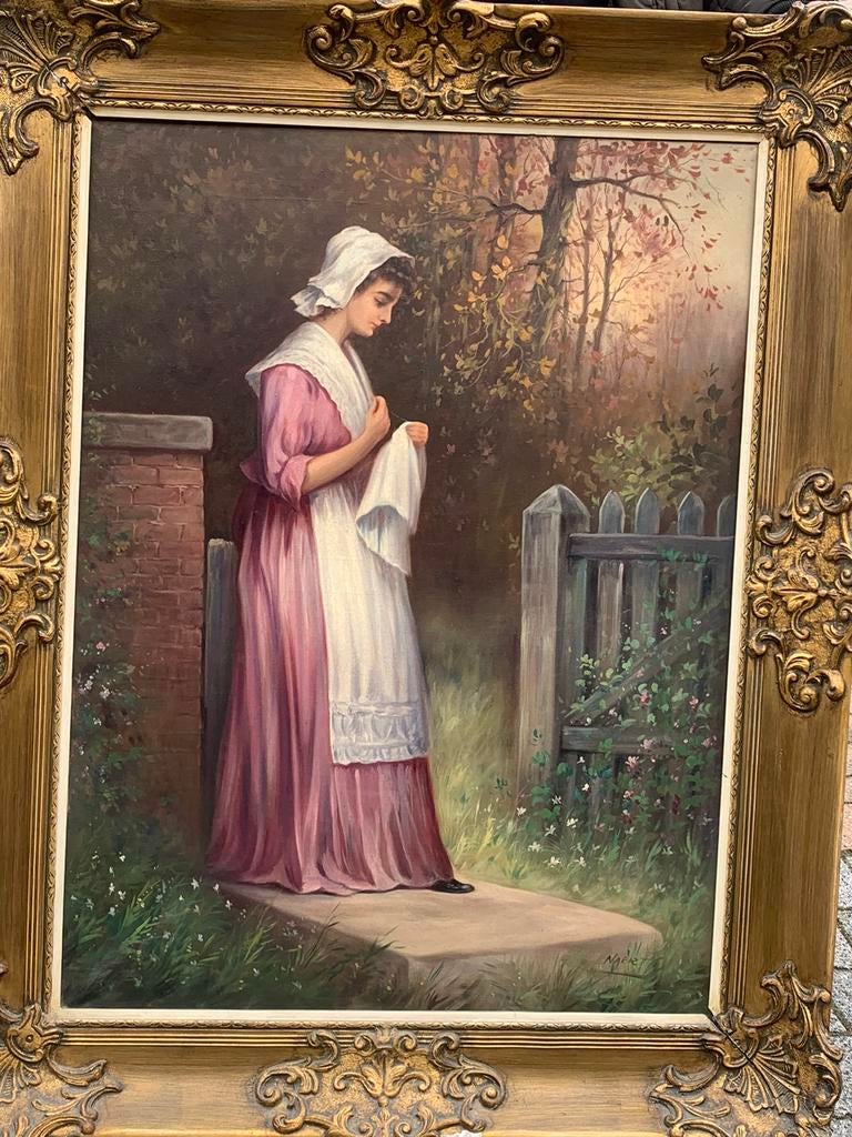 Schilderij Vrouw van de schilder Naert ( Emiel Decraene), Antiek en Kunst, Kunst | Schilderijen | Klassiek, Ophalen
