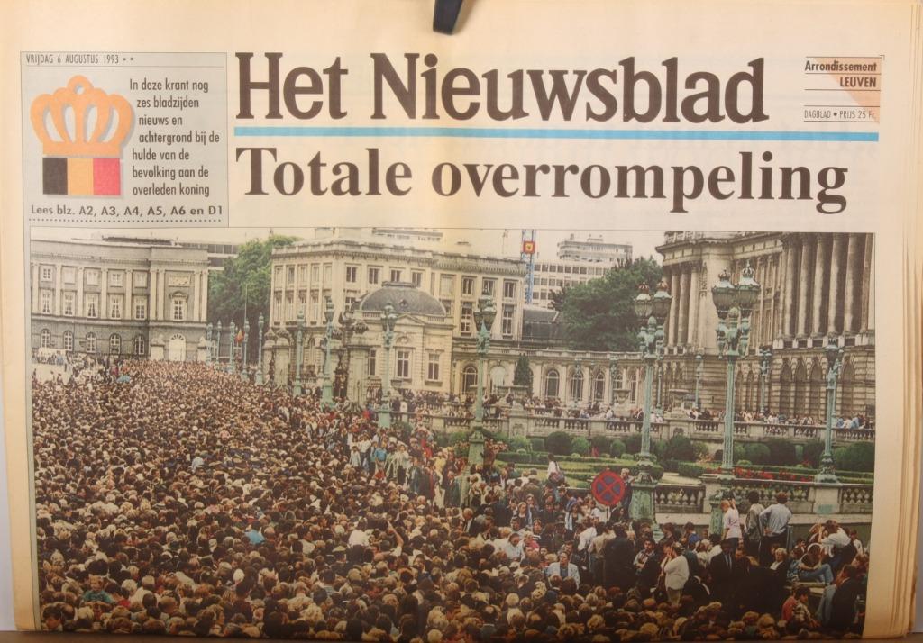 Het Nieuwsblad: Begrafenis Koning Boudewijn (06/08/1996), Verzamelen, Ophalen of Verzenden, Nieuw, Overige typen