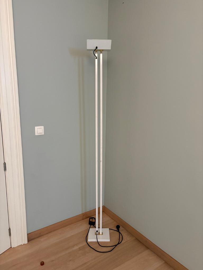 Haut lampadaire Halogène en métal blanc, Enlèvement, Métal