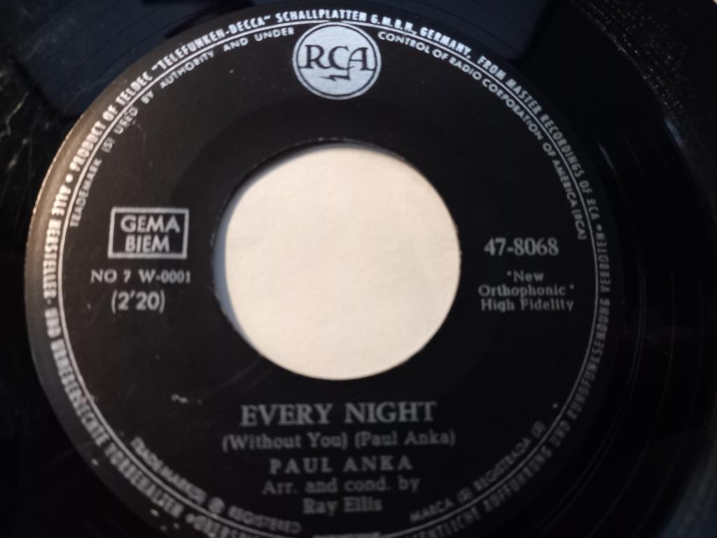Paul Anka ‎– Every Night / There You Go ' 7 Oldie 1962, Ophalen of Verzenden, Gebruikt, Pop