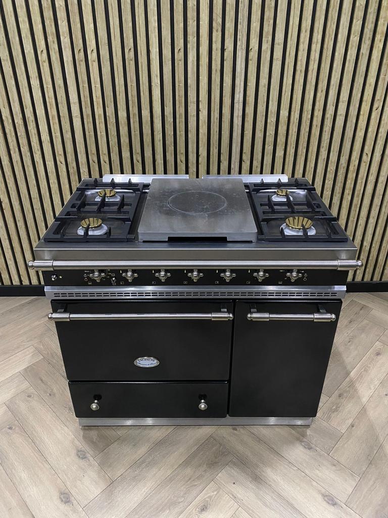 Luxe Lacanche Fornuis zwart NIEUWSTAAT + Hete Lucht, Grill, Ophalen of Verzenden, Zo goed als nieuw, 90 tot 95 cm