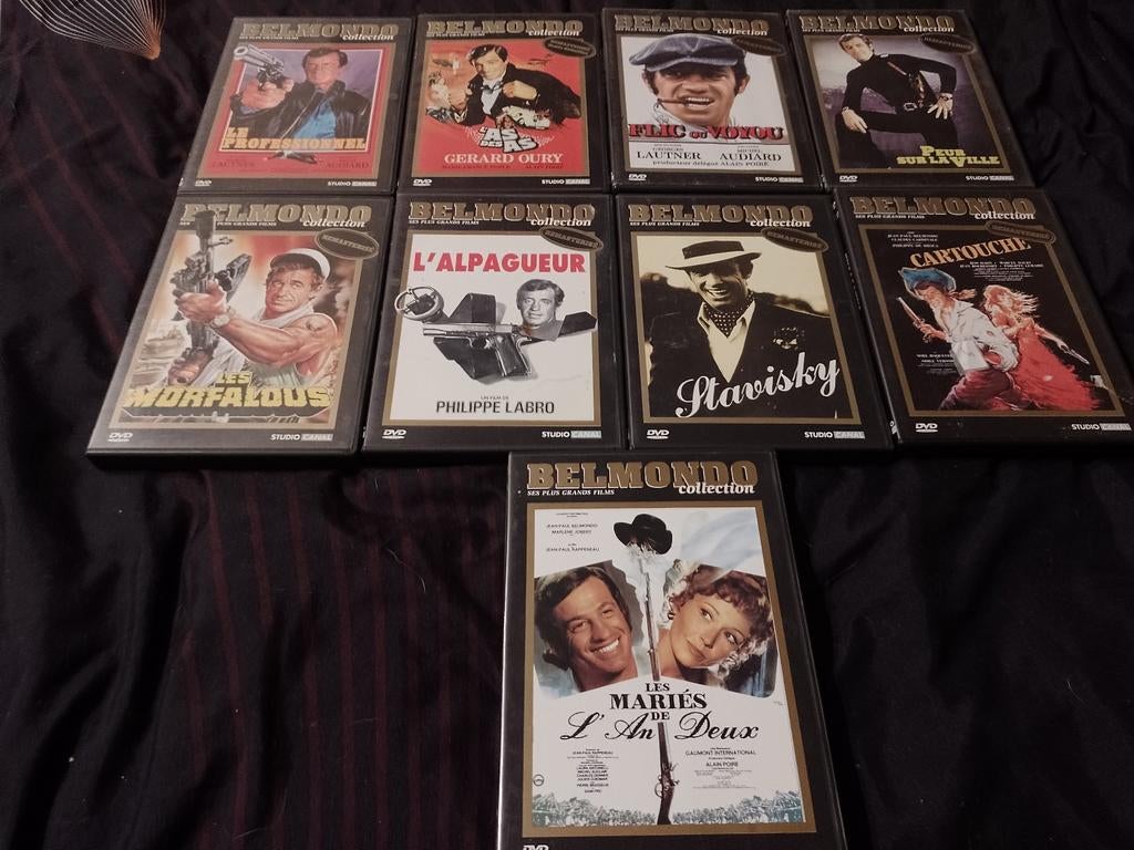Te koop lot van 9 dvd's uit de Jean Paul Belmondo collectie, Cd's en Dvd's, Dvd's | Actie, Alle leeftijden, Ophalen of Verzenden