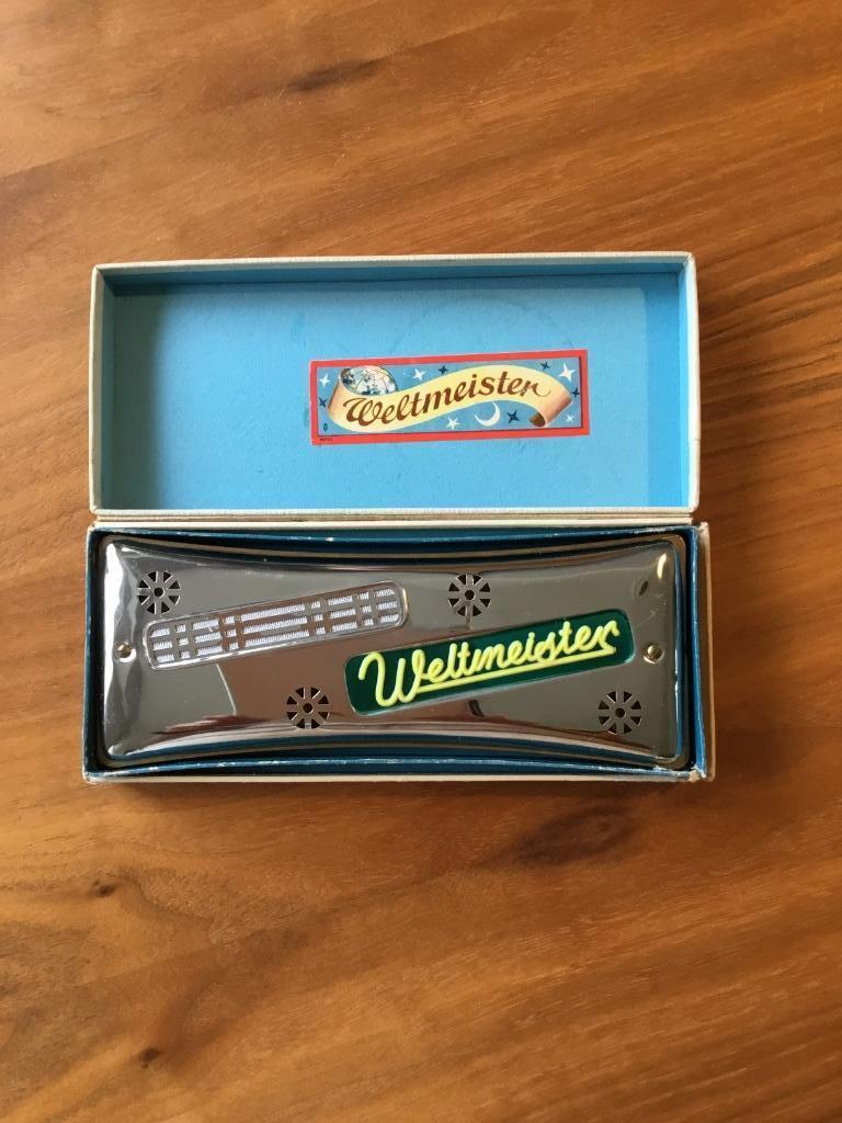 Mondharmonica dubbelzijdig Weltmeister Vintage, Ophalen of Verzenden, Gebruikt, Met koffer of doosje