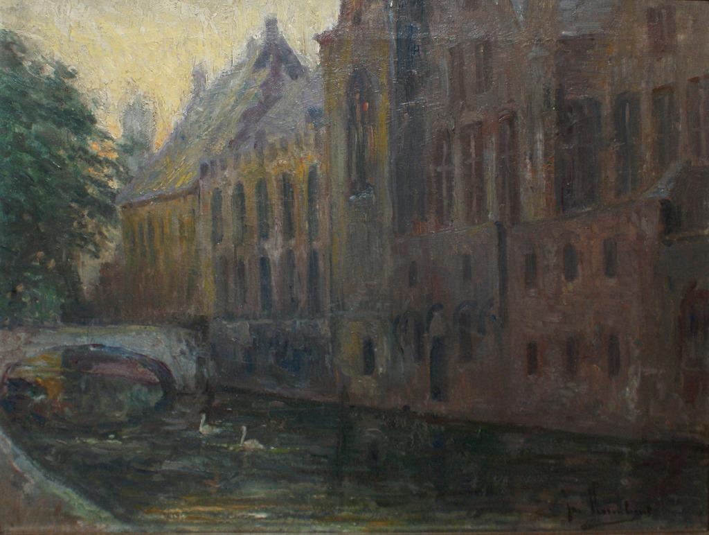 Jozef Horenbant (1863-1956): Gents stadszicht (O/D, 62x48cm), Enlèvement ou Envoi