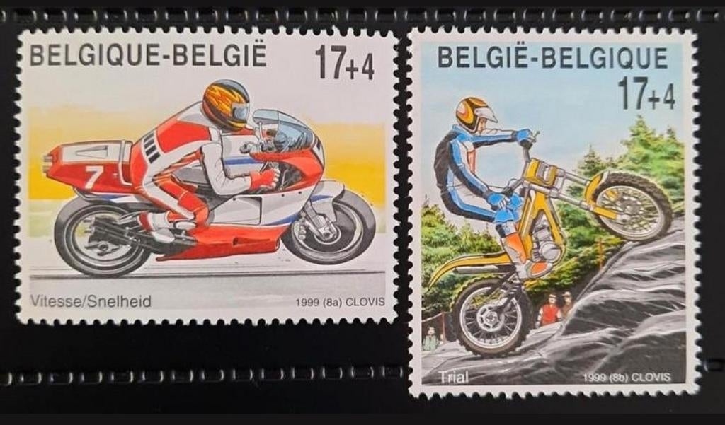 Belgique : COB 2819/20 ** Sport. Motos 1999., Sans timbre, Neuf, Enlèvement ou Envoi, Non oblitéré