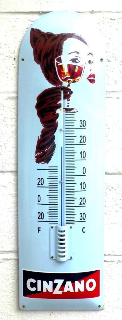 Reclamebord - thermometer Cinzano, Verzamelen, Merken en Reclamevoorwerpen, Ophalen of Verzenden, Zo goed als nieuw, Reclamebord