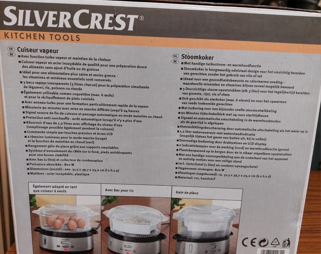 Cuiseur vapeur silvercrest NEUF JAMAIS UTILISÉ, Electroménager, Enlèvement ou Envoi, Neuf