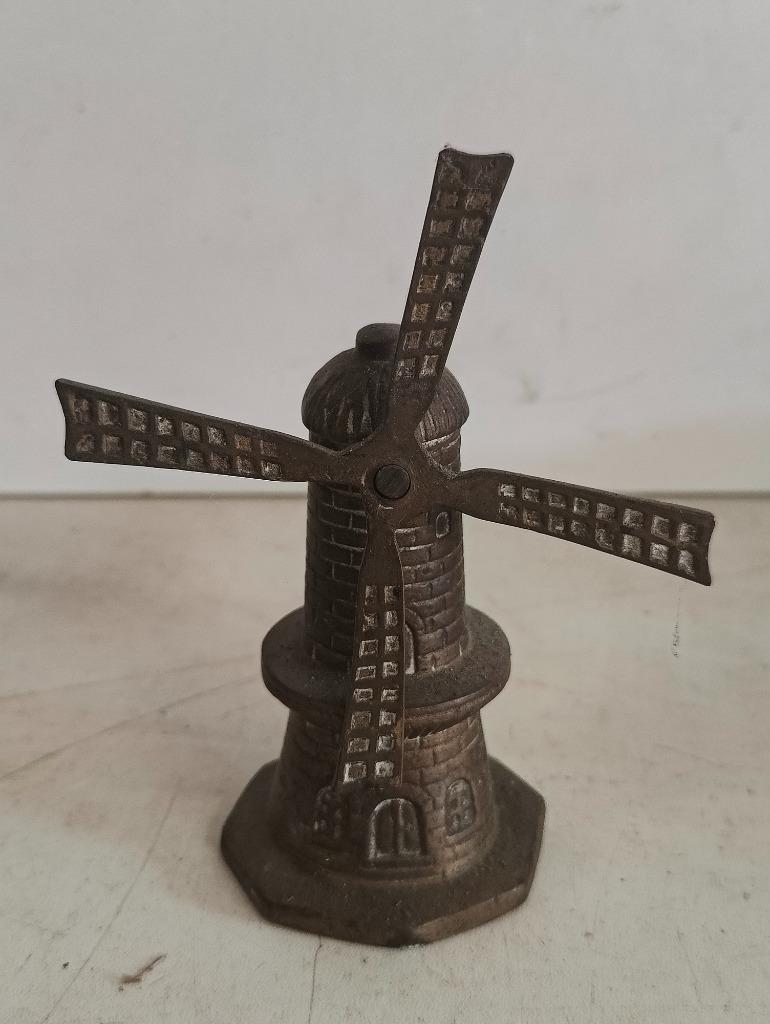 Antieke bronzen tafelbel molen, Ophalen of Verzenden