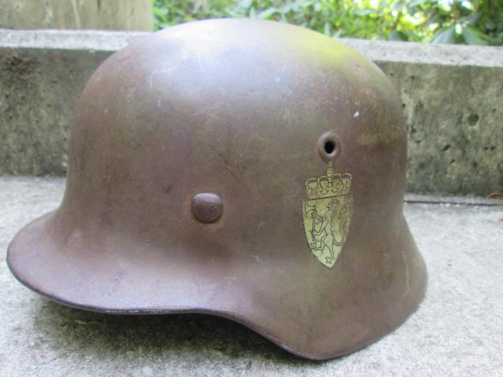 Duitse helm model 1940 met Double Decal Noorse leger. TOP, Enlèvement ou Envoi