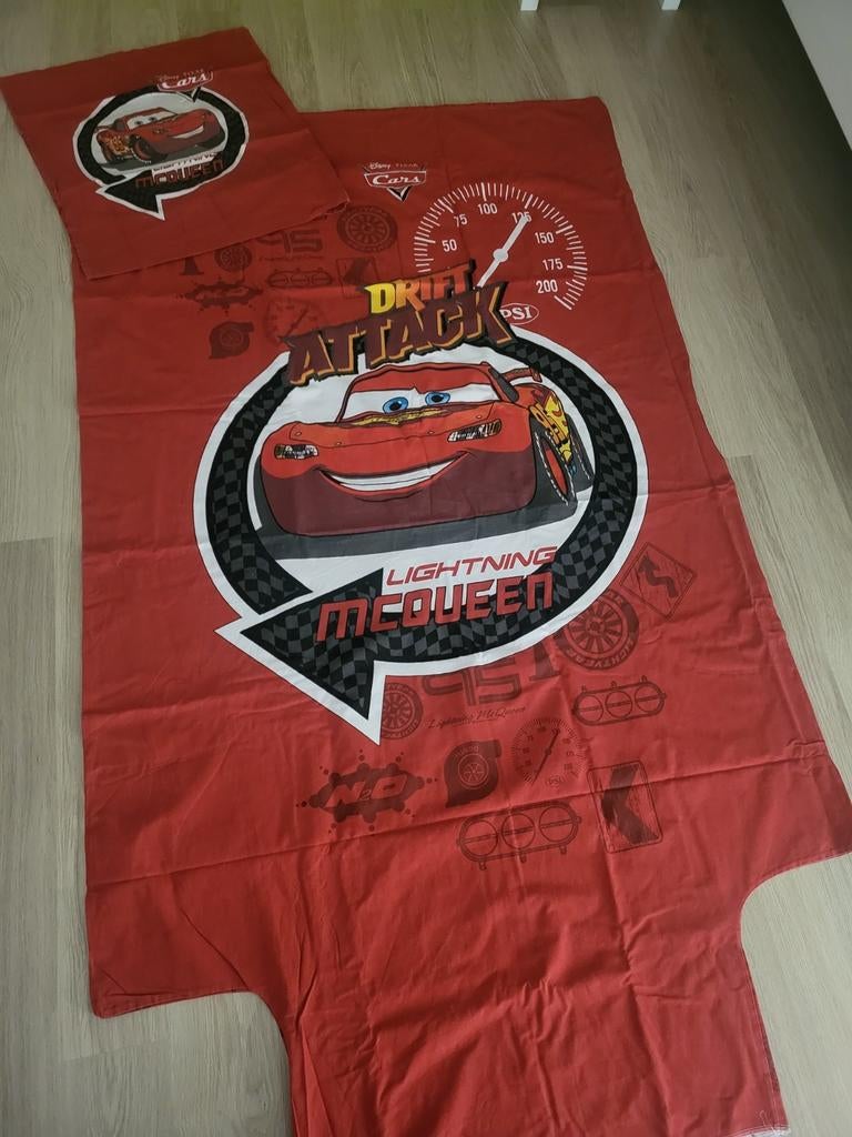 Flanellen dekbedovertrekset (Cars), Ophalen of Verzenden, Gebruikt, Rood, Dekbedovertrek