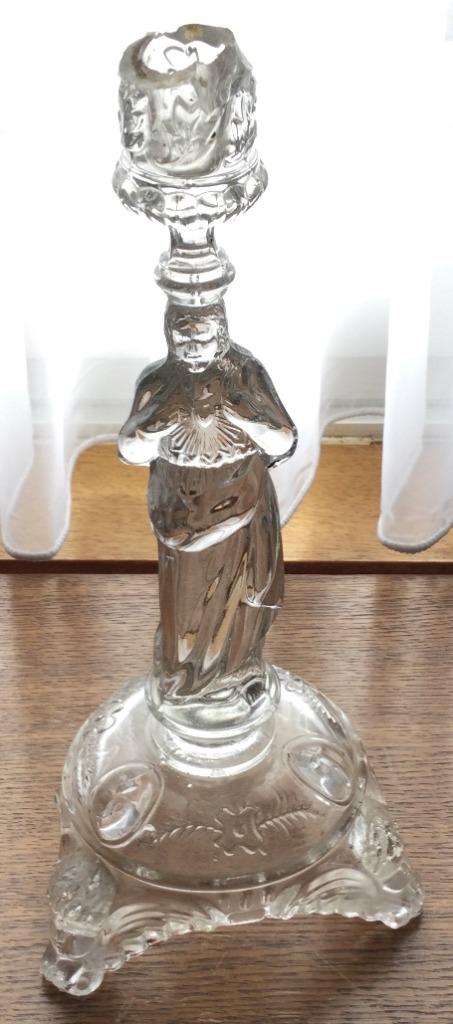 Glazen religieuze kandelaar, Antiek en Kunst, Ophalen of Verzenden, Glas