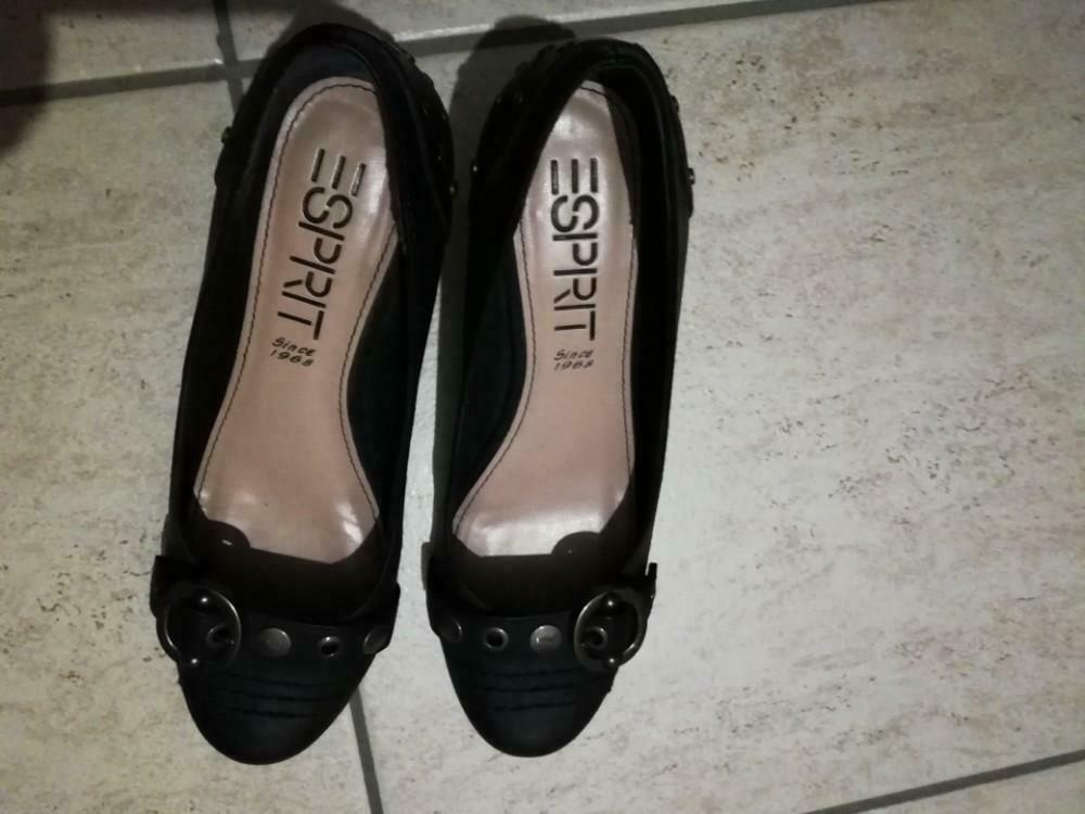 Chaussures femme Esprit, bleu foncé, cuir, pointure 37, Enlèvement ou Envoi, Escarpins, Comme neuf, Bleu