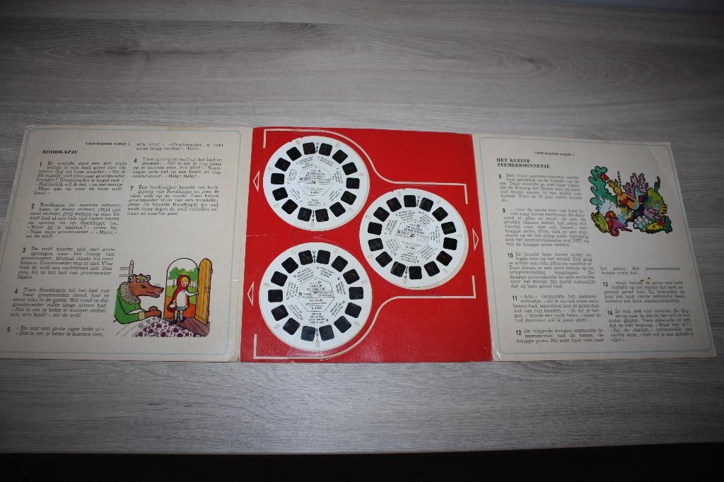 View-master Roodkapje  mapje met tekst en 3 schijven, Verzamelen, Ophalen of Verzenden, Gebruikt