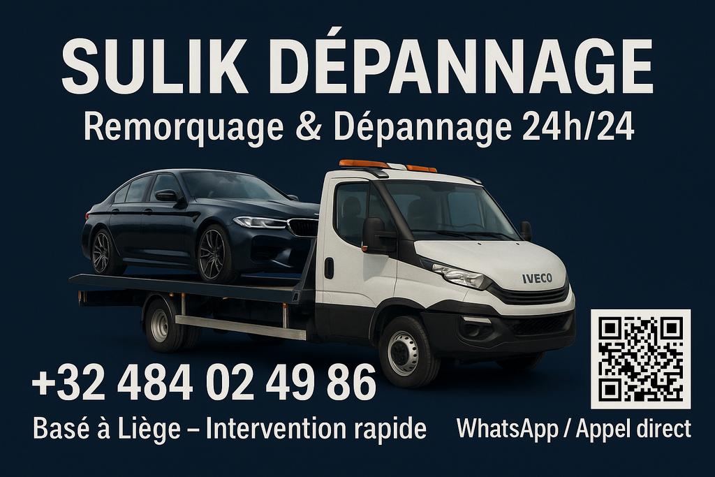 „24/7 pechhulp en wegslepen — overal in België”, 24-uursservice