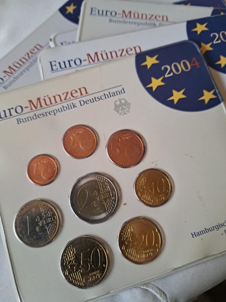 Euro-set duitsland 2004alle munten zijn unc, Timbres & Monnaies, Monnaies | Europe | Monnaies euro, Enlèvement, Allemagne