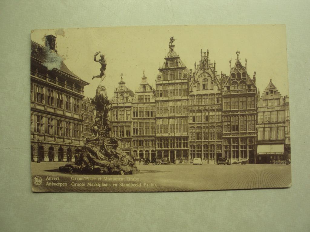 53457 - ANTWERPEN - GROOTE MARKTPLAATS EN STANDBEELD BRABO, Verzenden, Antwerpen