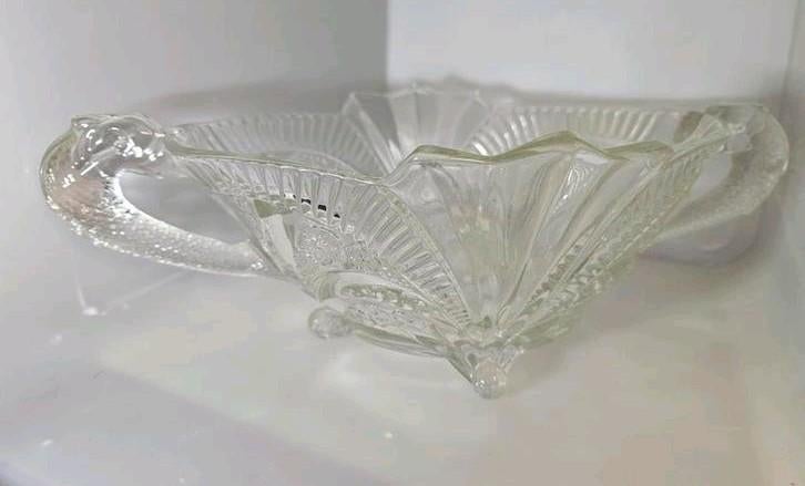 Brockwitz grote art-deco kom met slangengrepen, Antiek en Kunst, Antiek | Glaswerk en Kristal, Ophalen of Verzenden