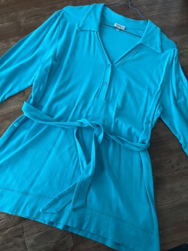Blouse vintage maat M, Kleding | Dames, Blouses en Tunieken, Maat 38/40 (M), Mayerline, Blauw, Ophalen of Verzenden