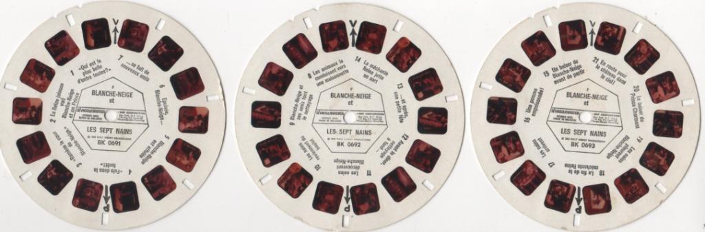 View-master Blanche Neige BK 069 FR coul délavées, Antiquités & Art, Enlèvement ou Envoi