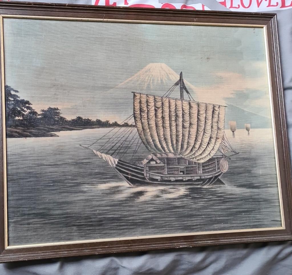 Lot van 14 oude kaders achter glas, Ophalen