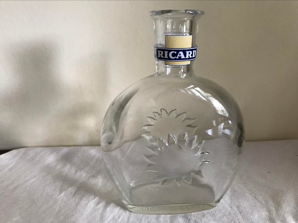 Carafe à eau en verre Ricard H 18 cm L 12 cm, Enlèvement ou Envoi, Utilisé