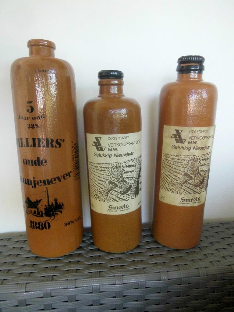 SET van 3 Filliers „GRAANJENEVER” -flessen, Ophalen of Verzenden, Gebruikt, Overige typen