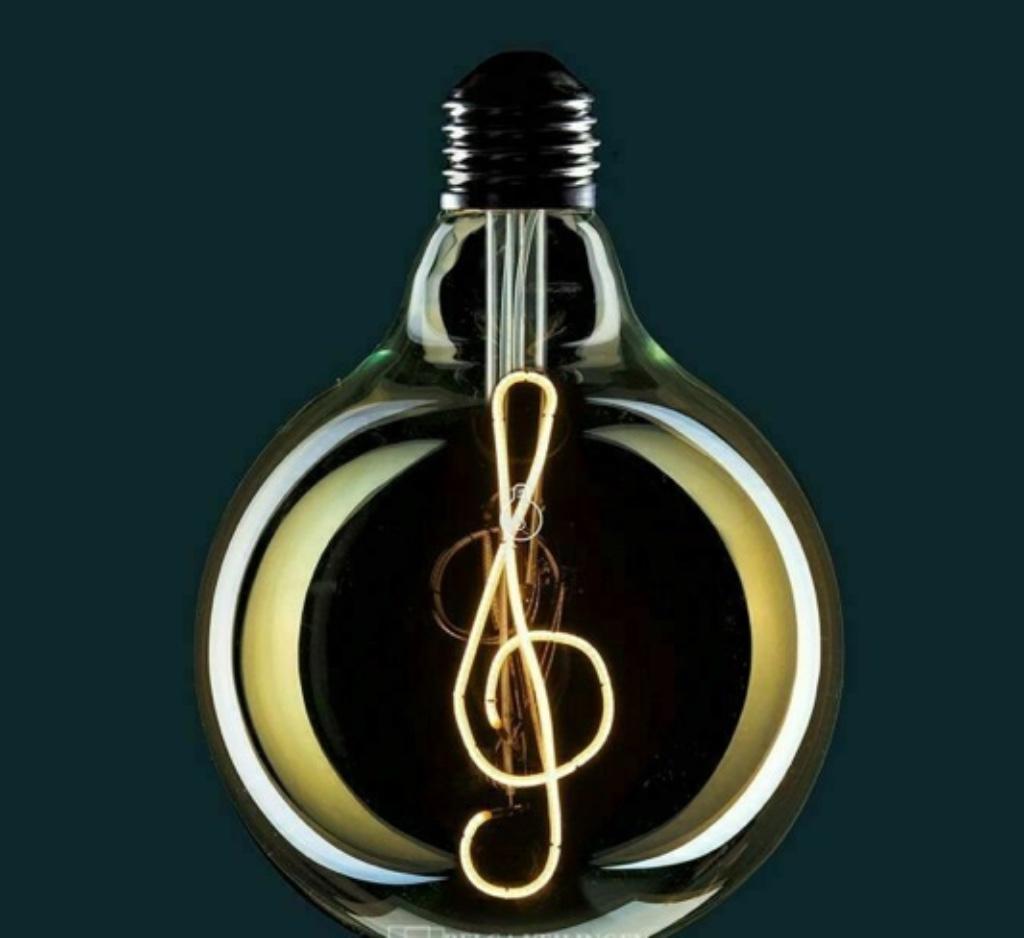Lamp bulb filament led muzieksleutel 125 mm dimbaar nieuw, Huis en Inrichting, Ophalen of Verzenden