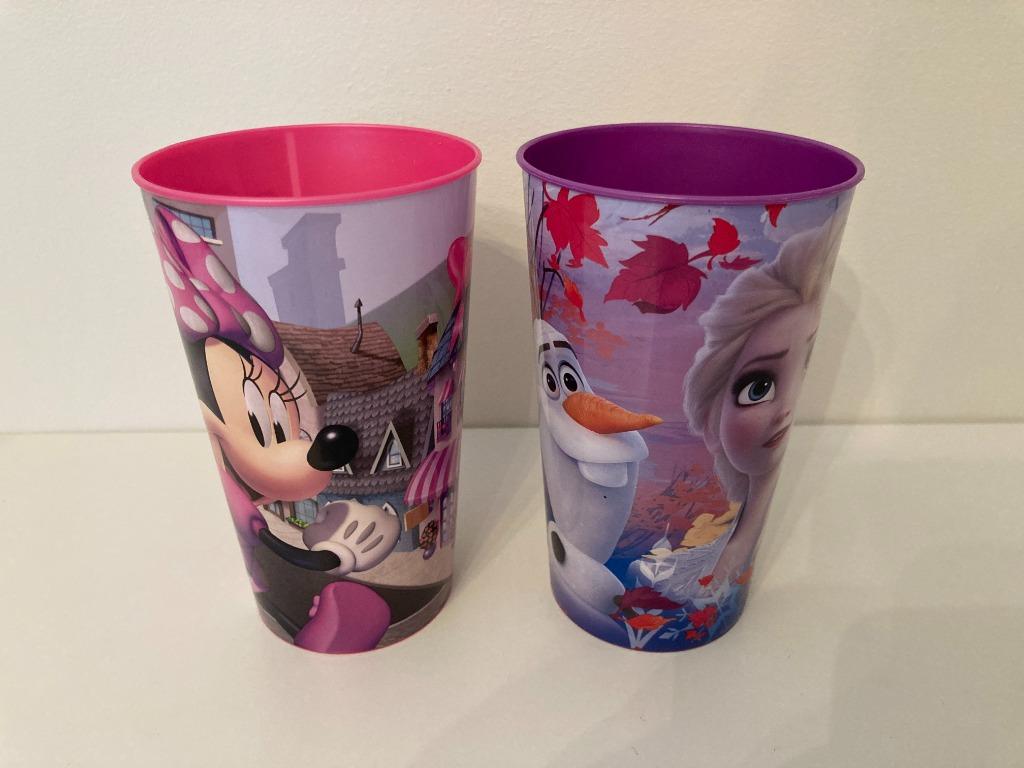 Beker paars Elza en roze Minnie Mouse, Huis en Inrichting, Ophalen of Verzenden, Gebruikt
