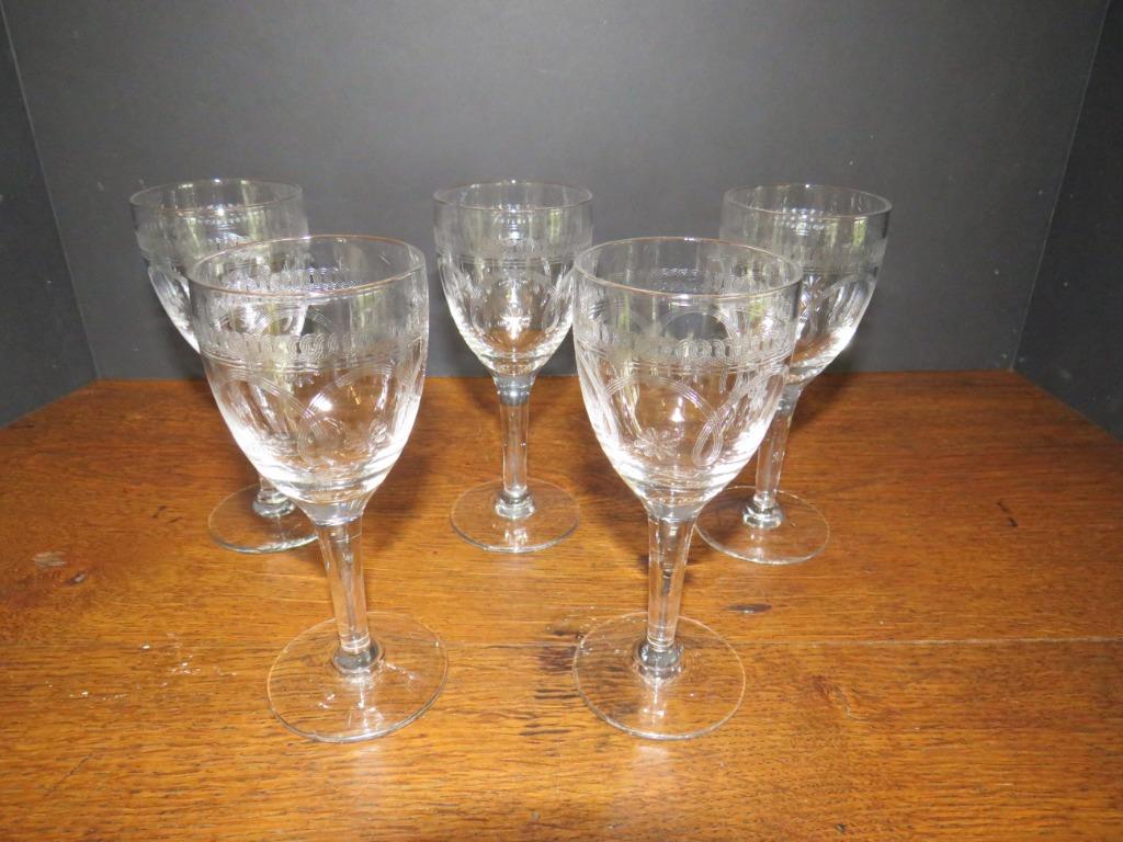5 verres gravés à Porto, Antiquités & Art, Enlèvement ou Envoi