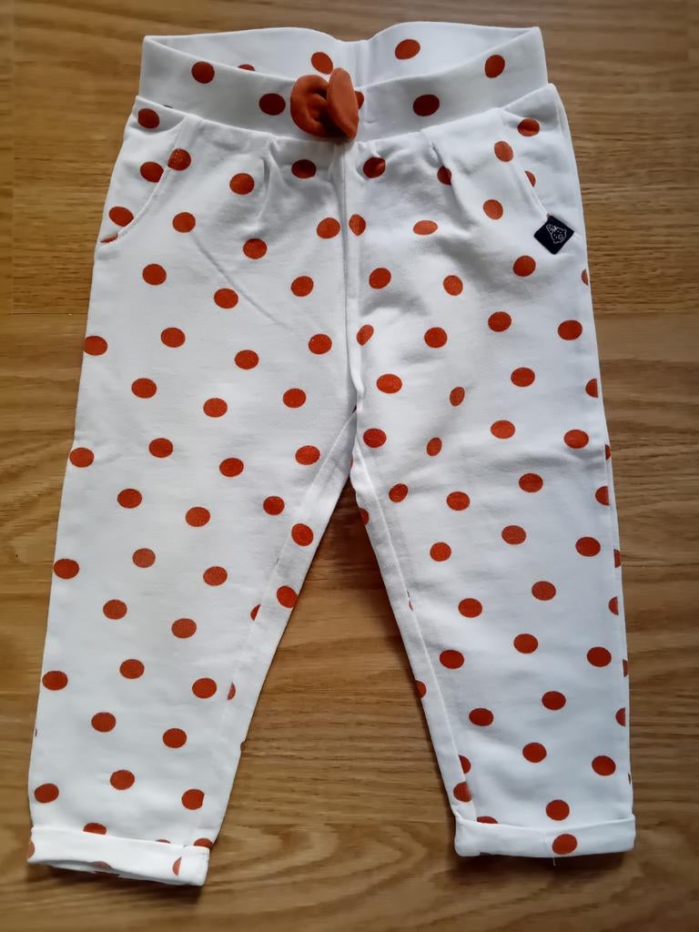 Witte broek met bruine bolletjes, Kinderen en Baby's, Broekje, Meisje, Ophalen of Verzenden, Zo goed als nieuw