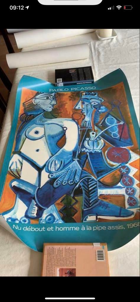 Poster Nu débout et homme à la pipe assis - Pablo Picasso, Ophalen, Zo goed als nieuw