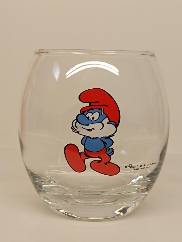 Smurfen Peyo Grote Smurf 2018 glas, Collections, Schtroumpfs, Enlèvement ou Envoi, Grand Schtroumpf