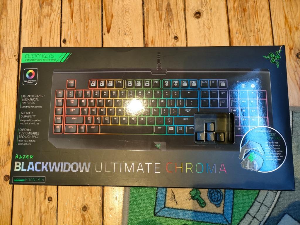 Clavier de jeu Razer Blackwidow Ultimate Chroma, RAZER, Azerty, Utilisé, Filaire