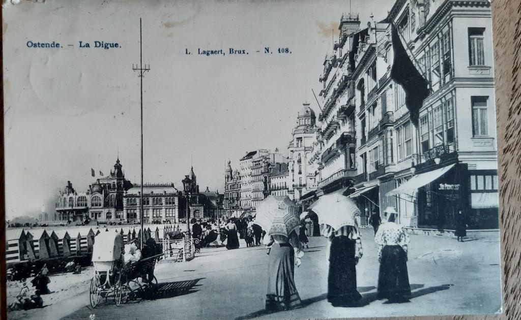 Carte postale OOSTENDE la digue ZEEDIJK 1906 !, Envoi