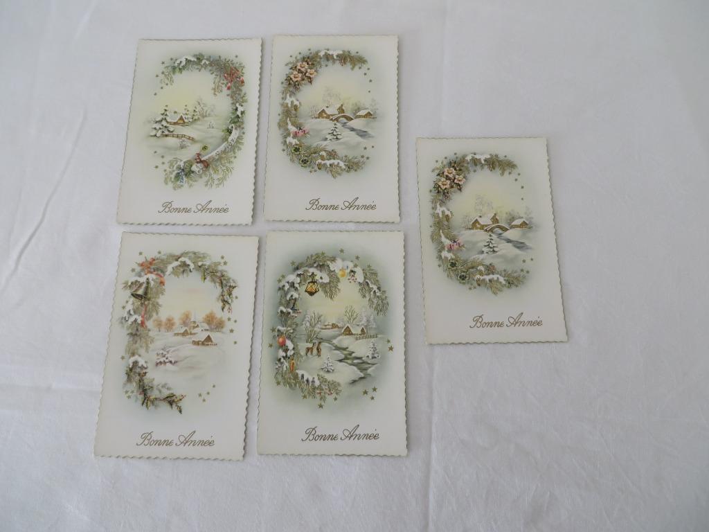 oude nieuwjaarskaartjes "Bonne Année", Enlèvement ou Envoi, Non affranchie