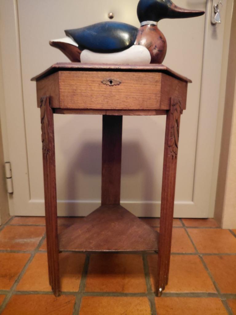 6-hoekige houten bijzettafel uit de Art Deco periode, Antiek en Kunst, Ophalen