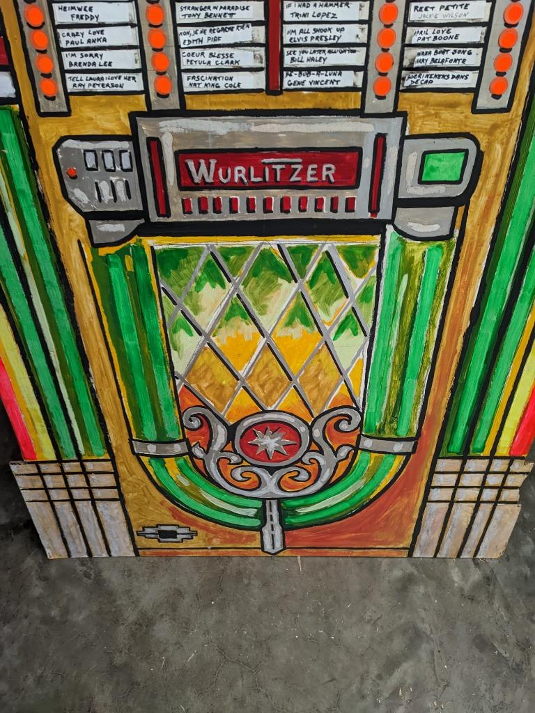 Jukebox Wurlitzer op hout geschilderd, Ophalen