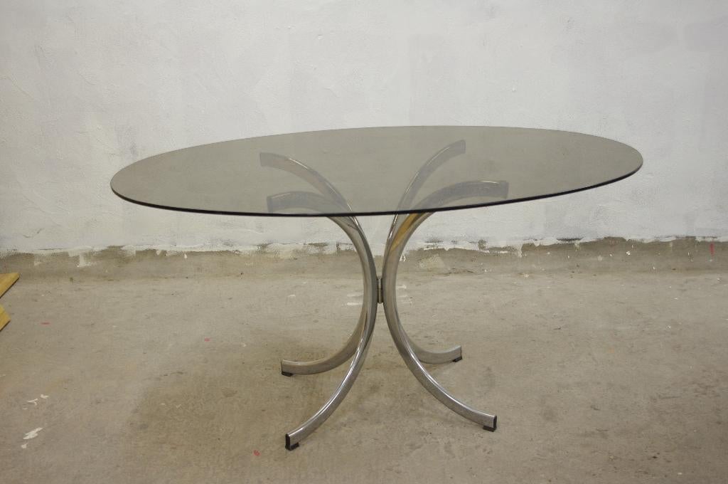 vintage glazen tafel, Ophalen, Gebruikt, 50 tot 100 cm, Vintage