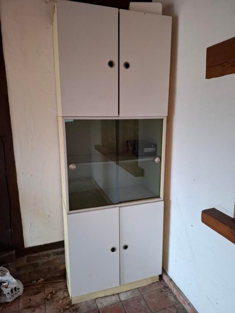 Meuble de rangement en bois et verre, Maison & Meubles, Enlèvement, Verre
