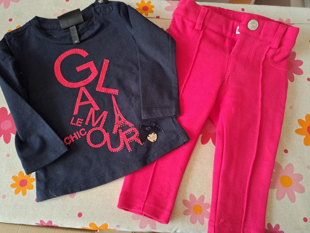 Setje t shirt + broek merk le chic maat 68, Meisje, Le Chic, Ophalen of Verzenden, Zo goed als nieuw