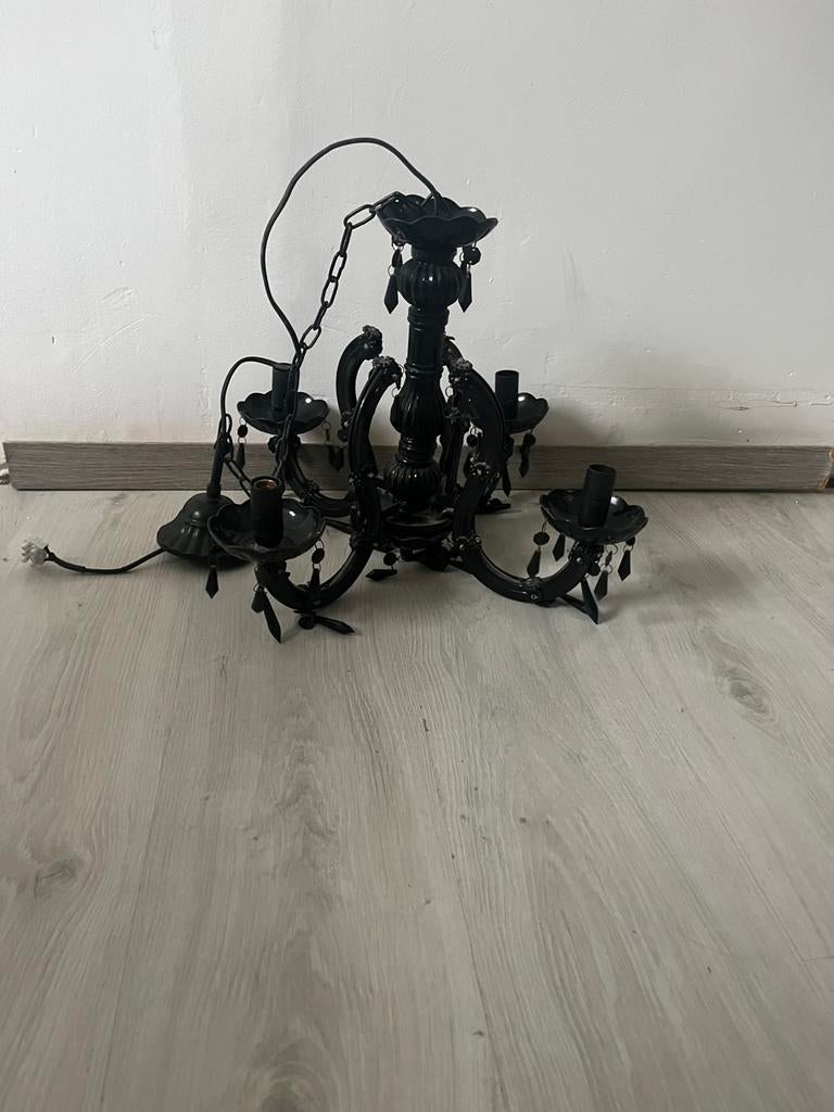 Casa zwarte kroonluchter met 4 takken, Huis en Inrichting, Ophalen, Gebruikt