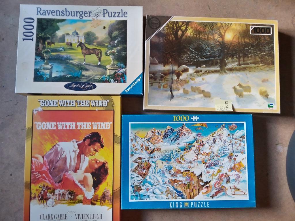 GRATIS 4 puzzels v 1000st  met ontbrekende stukjes, Ophalen, 500 t/m 1500 stukjes, Legpuzzel