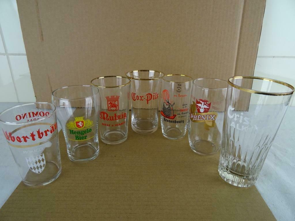 Collection de verres à bière vintage 6 verres à bière vintag, Enlèvement ou Envoi, Comme neuf, Verre ou Verres, Autres marques