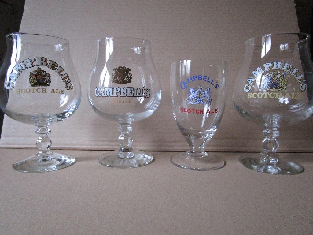 Oude bierglazen ( 3 ), Ophalen of Verzenden, Zo goed als nieuw, Glas of Glazen, Overige merken