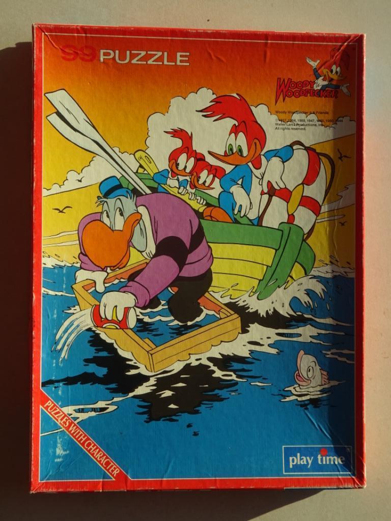 Puzzel 99 st Woody Woodpecker 4 + 1 gratis, Enlèvement ou Envoi, Plus de 50 pièces, Comme neuf, 4 à 6 ans
