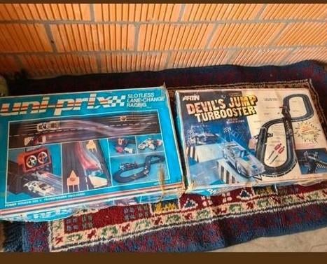 Vintage Racebaan Set - Uni Prix & Artin Devil's Jump, Ophalen of Verzenden, Zo goed als nieuw, Auto's