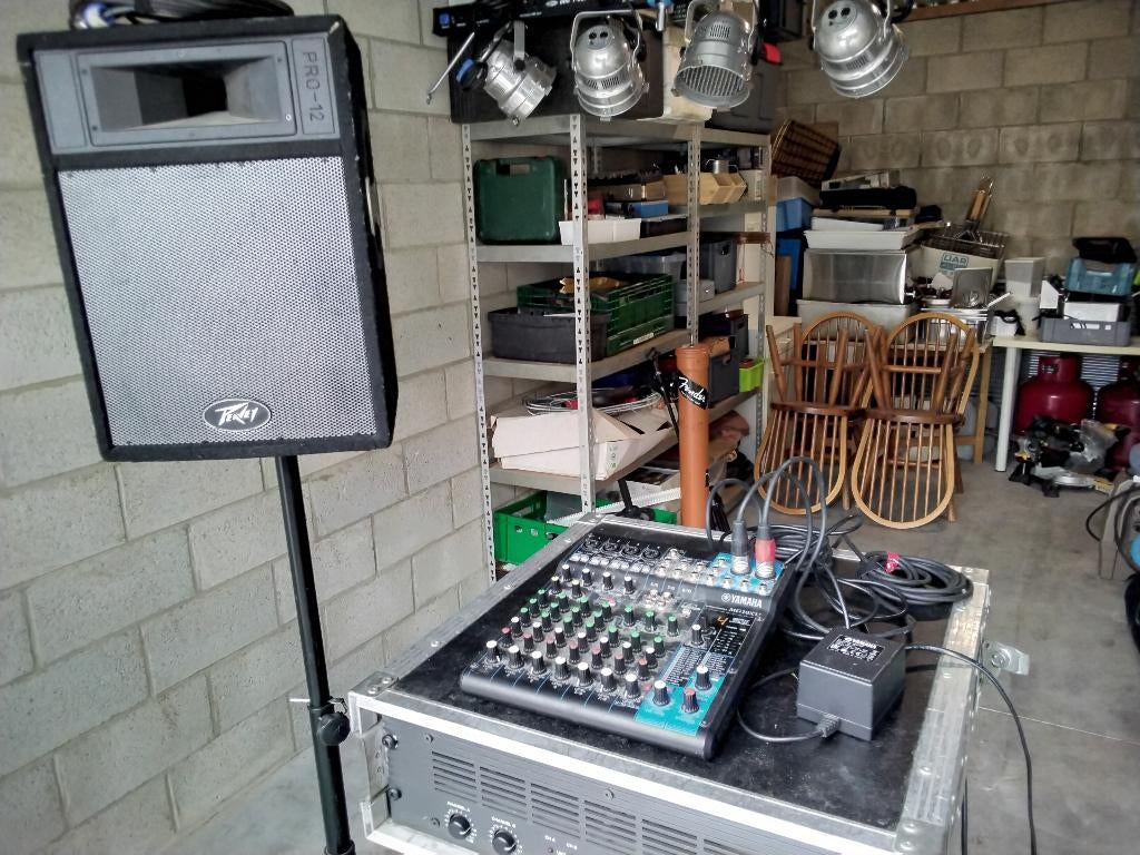 sono complete (ampli, table mix, enceintes, lumière,...), Audio, Tv en Foto, Professionele apparaten, Ophalen, Gebruikt, Audio