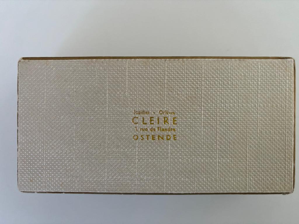 Vintage Juwelendoosje Juwelier Cleire Oostende 50 - 60's, Ophalen of Verzenden