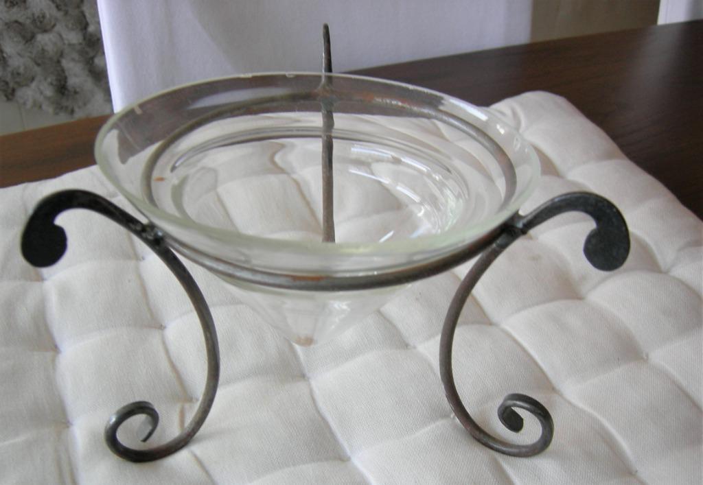 Decoratief statiefje met glas, Huis en Inrichting, Ophalen of Verzenden, Gebruikt, Glas, Minder dan 50 cm