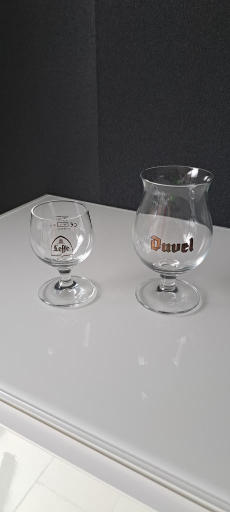 leffe en duvel glas (klein), Ophalen, Nieuw, Bierglas